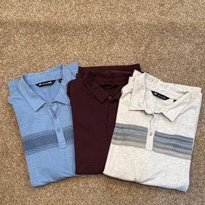 Faded Glory Men's Polo Shirt Trio - Light Blue, Maroon, Light Gray